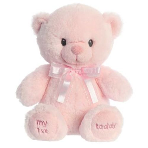 ebba Medium My First Teddy Adorable Baby Stuffed Animal Pink 12"