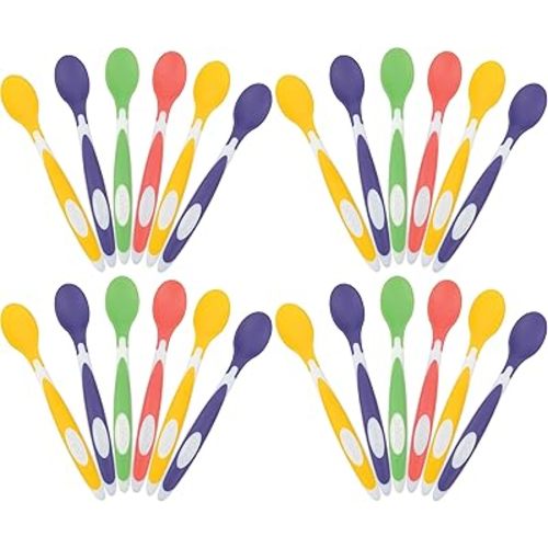 Dr. Brown's Soft-Tip Toddler Feeding Spoons, 24 Pack, Multi (Colors May Vary)