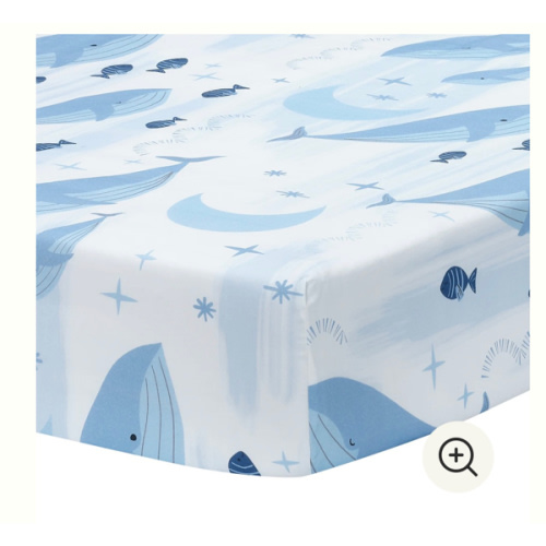 Bubbles & Squirt Cotton Fitted Crib Sheet