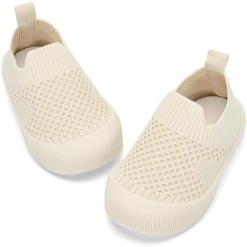 BACSAC Baby Toddler Unisex Infant Shoes Boys Girls Beige Mesh Breathable Non-Slip Soles 6-36 Months