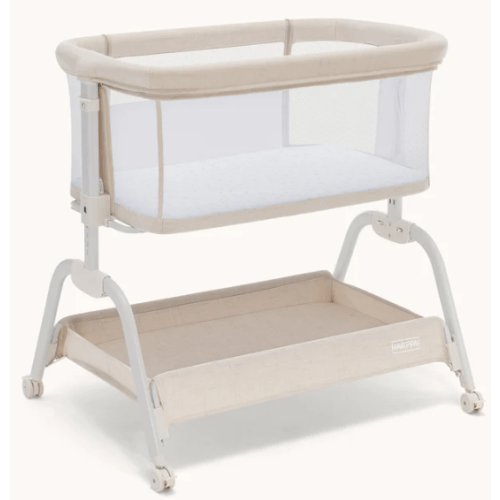 HARPPA Cuddly Lite | 2-in-1 Baby Bassinet & Bedside Sleeper for Newborns with Anti-Reflux Mattress | Adjustable Height, Attaches to Bed, CPSC Certified, Tool-Free Setup & Portable Wheels | Safe Co-Sleeping, Compact Design for Small Spaces, Ideal for Newbo