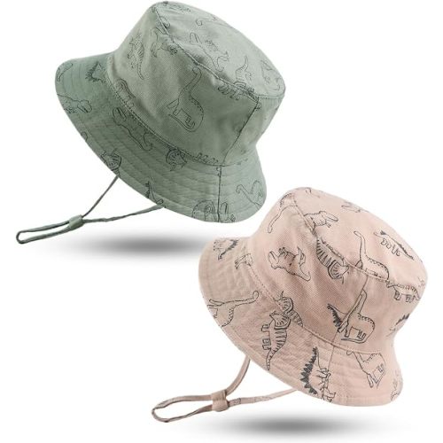 JANGANNSA Dinosaur Baby Boys Sun Hat Cotton Toddler Girls Bucket Hats Summer Sun Protect Cap for Kids