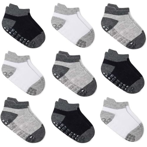 Baby Non Slip Ankle Socks with Grippers for 0 Months-7 Years Old Walking Socks