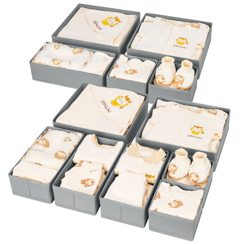 Rebrilliant Drawer Organizer Clothes, 12 Pack Dresser Organizer, Foldable Closet Organization and Storage Dividers, Fabric Dresser Drawer Organizers for Underwears, Nursery, Baby Clothes, Socks, Tie | Wayfair
