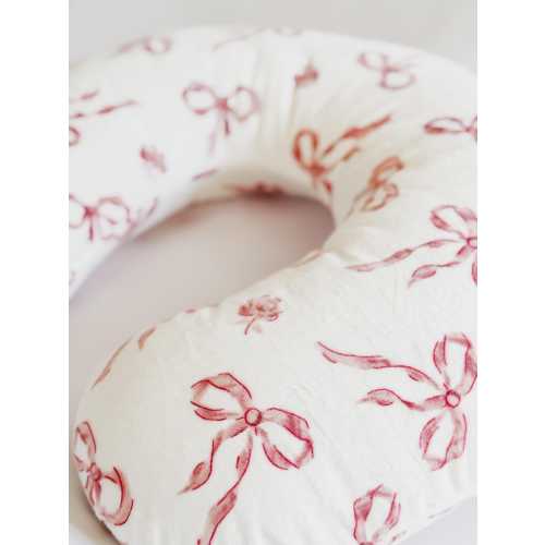 Coquette Minky Boppy Nursing Pillow Cover | Pink Bow Baby Pillow Slipcover | Soft Girly Aesthetic for Moms & Baby Shower Gift