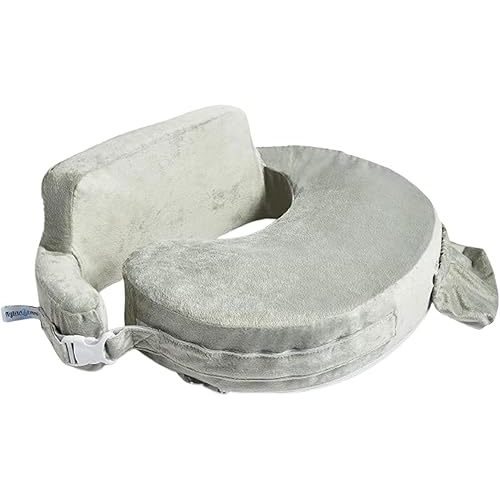 My Brest Friend Super Deluxe Nursing Pillow – Extra Soft Breastfeeding Support Pillow with Plush Slipcover, Firm Flat Cushion, Wrap-Around Adjustable Fit & Cushioned Back Panel – Platinum