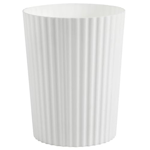JiatuA Small Trash Can Plastic Wastebasket Round Garbage Container Bin for Bathroom, Kitchen, Bedroom, Home Office, College Dorm, White