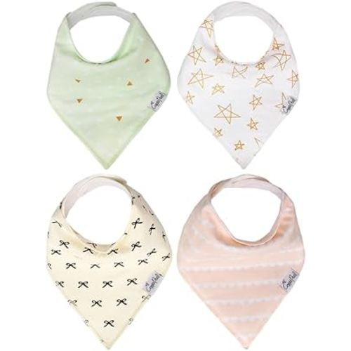 Copper Pearl Baby Bandana Drool Bibs for Drooling and Teething 4 Pack Gift Set (Paris Set)