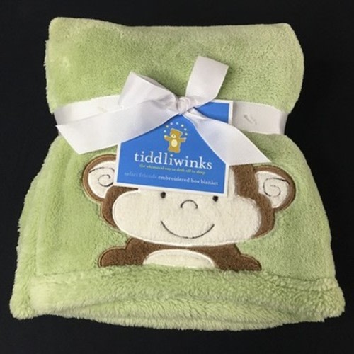 Tiddliwinks Monkey Green Safari Friends Baby Blanket NWT