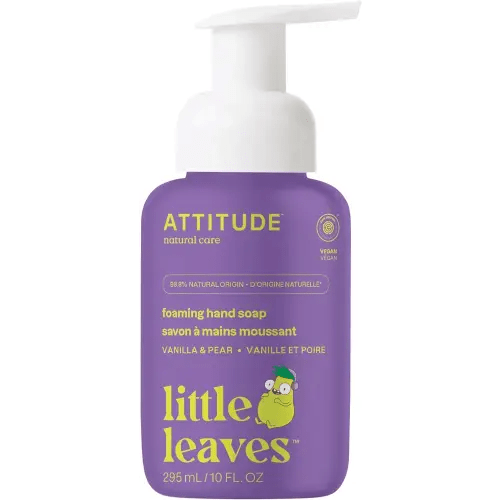 ATTITUDE Foaming Hand Soap for Kids, EWG Verified, Dermatologically Tested, Plant- and Mineral-Based Ingredients, Vegan, Vanilla & Pear, 10 Fl Oz