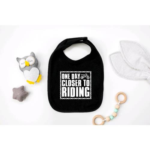 One Day Closer to Riding Baby Bib, Motocross, Dirt Bike, Baby Shower, Newborn, Baby Gift