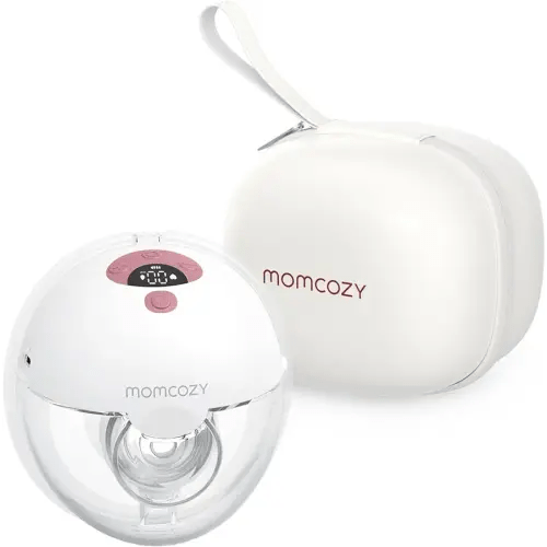 Momcozy M5 Hands-Free Wearable Breast Pump, Double-Sealed Flange for Baby-Like Comfort, 3 Modes & 9 Suction Levels, Portable Electric Pump – 24mm, 1 Pack Cozy Red