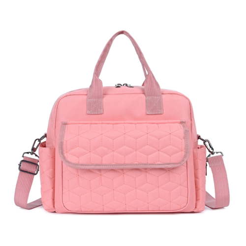 Diaper bag tote, baby travel bag, multi-functional diaper bag with 3 insulated pockets, wet and dry compartments, large capacity, crossbody travel maternity bag, lightweight shoulder bag (pink)