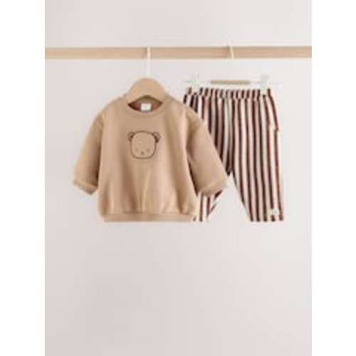 Chocolate Brown Bear Baby Set Sweat Top and Trousers (0mths-2yrs) from Next USA