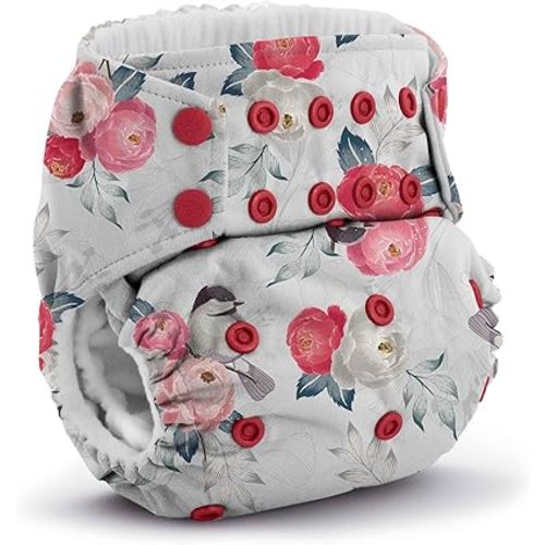 Kanga Care Rumparooz G3 Stay Dry Cloth Diaper Reusable One Size Pocket Diaper Patented Inner Double Gusset 2 pcs Microfiber Insert Soaker (6-55+ lbs) - Lily