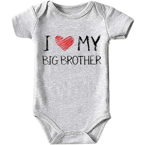 I Love My Big Brother Baby Girls Boys Bodysuit Newborn onesie Short Sleeve Infant Romper 0-24 Months