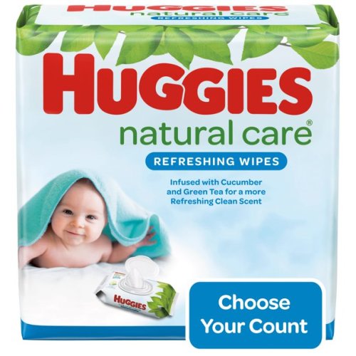 Huggies Natural Care Cucumber Baby Wipes, 3 Flip-Top Packs (168 Total Wipes) - Huggies Natural Care Cucumber Baby Wipes, 3 Flip-Top Packs (168 Total Wipes)
