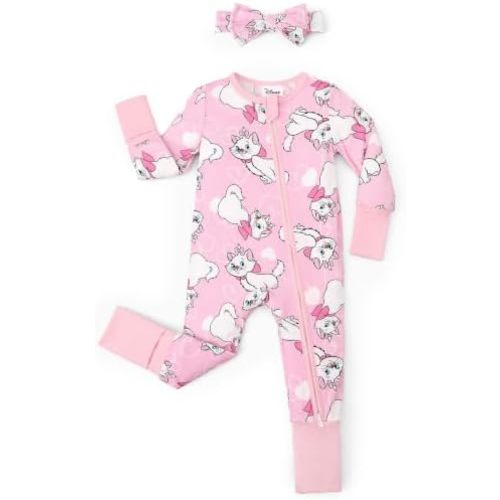 Disney Marvel Baby Girl Clothes 2-Way Zip Romper with Headband 0-18 Months