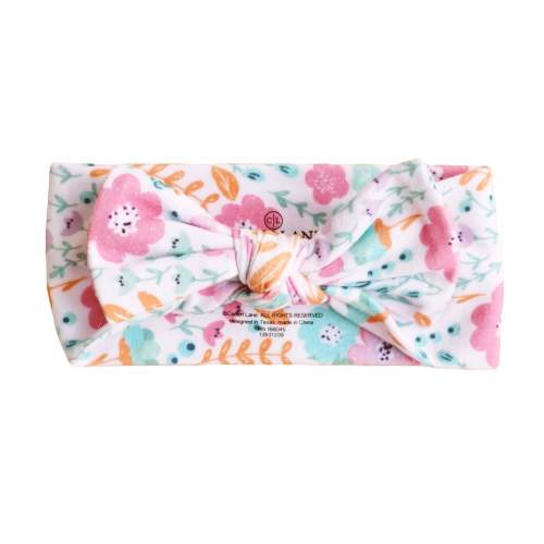 Willow's Whimsy Floral Knit Large Bow Headwrap