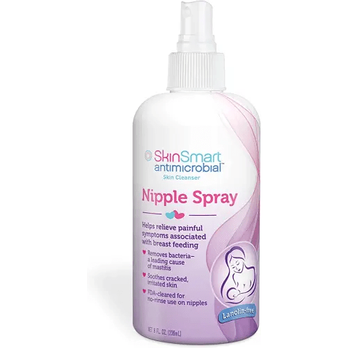 SkinSmart Nipple Relief Spray for Breastfeeding, Naturally Soothing, Lanolin-Free, Made with 100% Natural Ingredients (HOCL), 8 ounce Spray