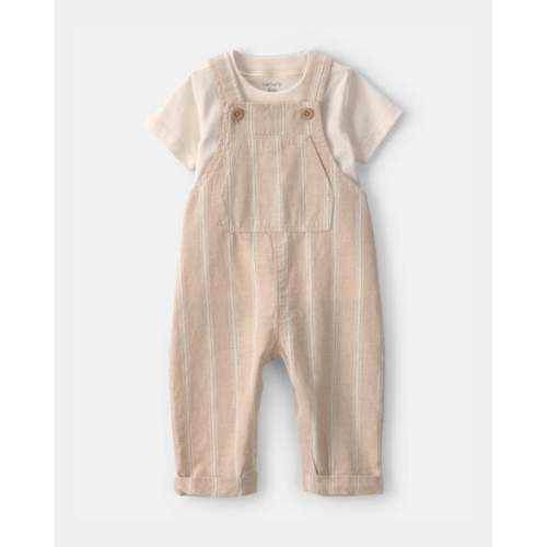 Baby 2-Piece Stripe Overall Set - Khaki | Carter's
