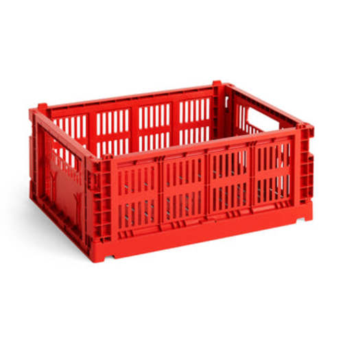 HAY Recycled Plastic Collapsible Color Crate - Red - Medium