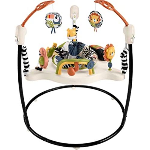 Fisher-Price Baby Bouncer “Palm Paradise” Jumperoo Activity Center With Music Lights Sounds And Developmental Toys