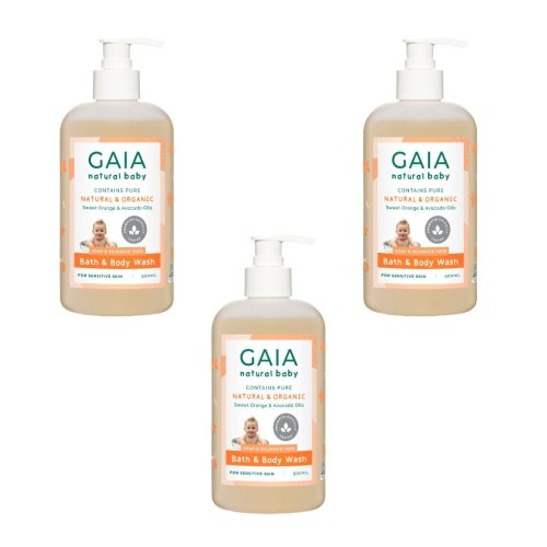 Gaia Natural Baby Bath and Body Wash - Bulk 3x500ml