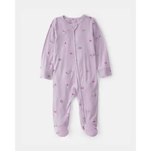 Baby Girl Fairytale 2-Way Zip PurelySoft Footie Sleep & Play Pajama - Purple | Carter's