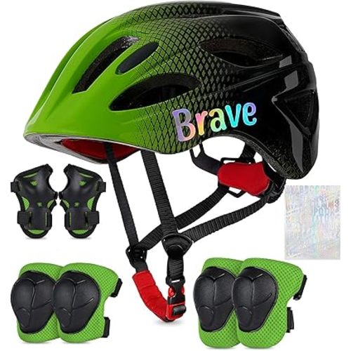 Kids Helmet 3-8 Adjustable Toddler Helmets with Kids Knee Pads and Elbow Pads Set for Cycling, Scooters, Skateboarding, Skating