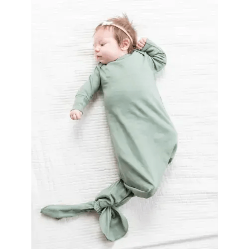 Colored Organics Infant Gown - Thyme Color, 0-3M Size