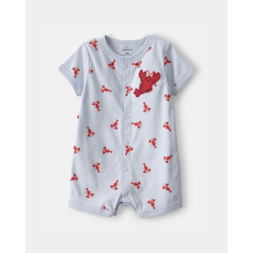 Baby Boy Lobster Short-Sleeve Romper - Grey | Carter's