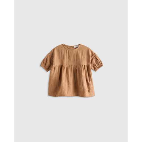 100% Organic Cotton Gauze Dress in Toasted Coconut