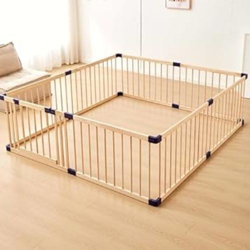 Playpen for Babies and Toddlers,Baby Playpen Fence Yard Wood,Wooden Baby Playpen for Babies and Toddlers,Wooden Baby Play Fence Yard Play Area (140X200)
