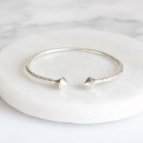 Silver Children's Cuff Bangle Bracelet | menkDÜKE 925 Sterling Silver | West Indian Caribbean Bangle Baby Kids Jewelry Baptism Gift