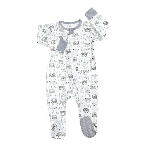 Hienoo Newborn Boy's Sleepwear Jumpsuit Long Sleeve Zipper Footie Romper Anti-Slip Onesie