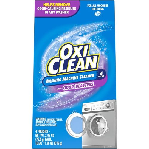OxiClean Washing Machine Cleaner with Odor Blasters, 4 Count