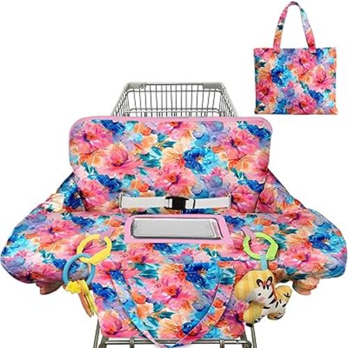 Shopping Cart Cover for Baby 2-in-1 High Chair Cover with Safety Harness