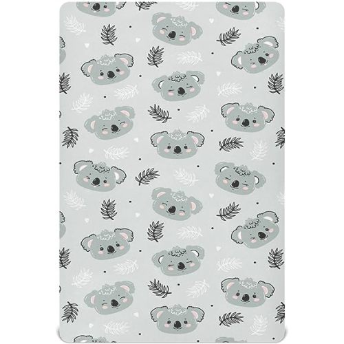 Qilmy Koala Fitted Crib Sheets for Boys and Girls, Baby Breathable Crib Sheet for Standard Crib Mattress & Toddler Bed Mattress,28 x 52 in - Medium