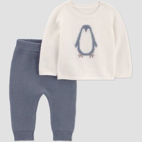 Carter's Just One You® Baby Boys' 2pc Penguin Sweater Set - Gray