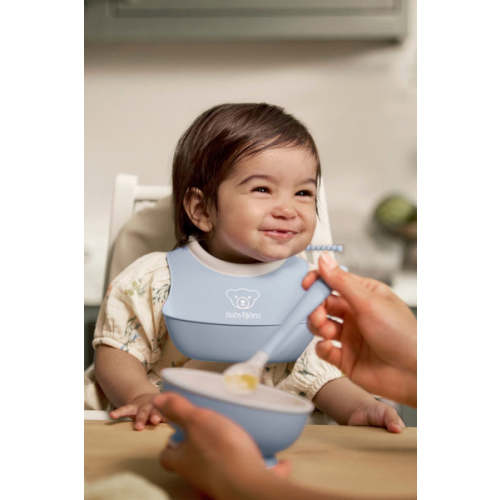 Baby Feeding Set in Powder Blue, Set of 3 | Over The Moon