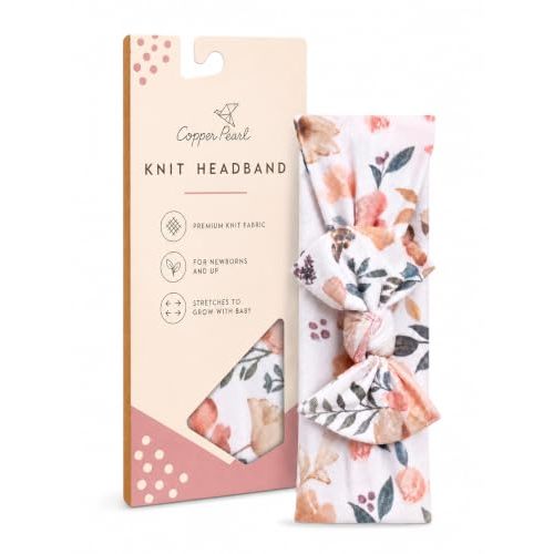 Copper Pearl Baby Bows: Soft and Stretchy Headbands for Baby Girls, Newborn and Toddler Hair Bows and Accessories, Stylish Bow Headband, Autumn