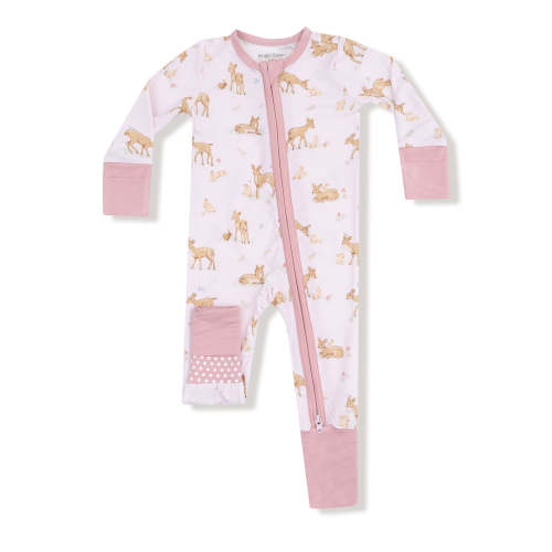 2-Way Zip Romper, Little Fawn