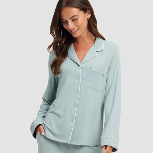 Women's Bamboo Stretch-Knit Long Sleeve Pajama Top | Cozy Earth
