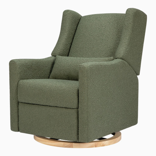 babyletto Kiwi Electronic Recliner and Swivel Glider - Olive Boucle With Light Base