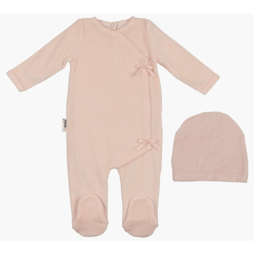 Manière Wrap Front Cotton Blend Velour Set, 3M