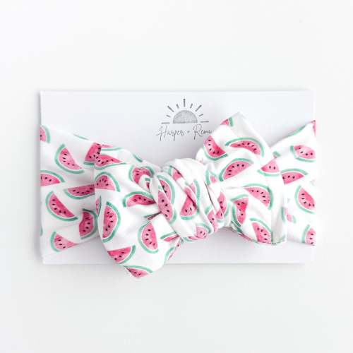 Watermelon Print Cotton Jersey Baby Headband