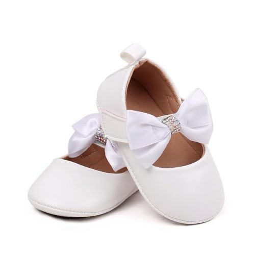 HsdsBebe Infant Baby Girls Mary Jane Flats Bow Non-Slip Soft Sole Princess Toddler First Walkers Sneaker Wedding Dress Shoes