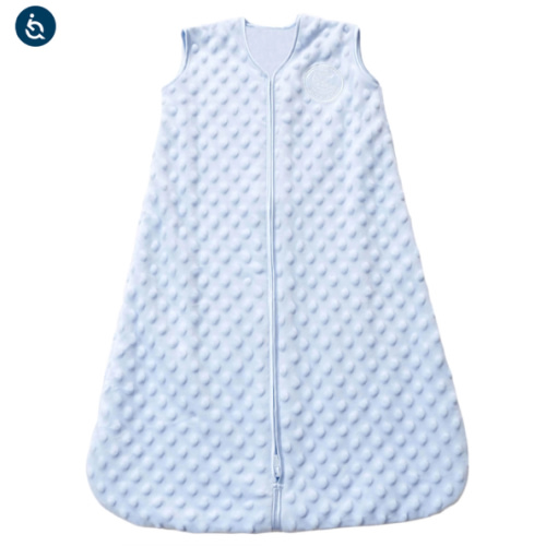 Blue Plushy Dot Velboa Wearable Baby Blanket L | HALO