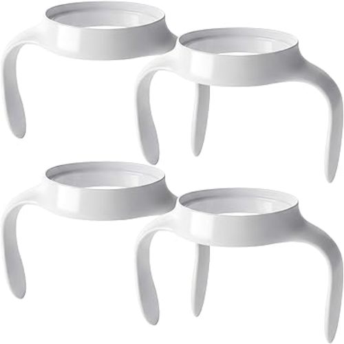 Baby Bottle Handles Compatible with MAM Bottles, Ergonomic Non-Slip Bottle Grips for Self-Feeding, Fits 5oz, 9oz & 11oz, BPA-Free Trainer Accessories, White, 4-Pack